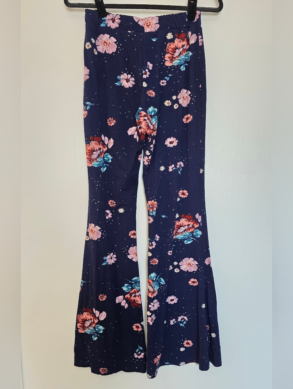 Shosho - High-Waisted Floral Flare-Bell Bottom Pants